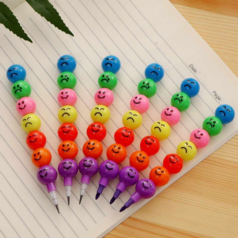 

pensil susun rainbow smiley