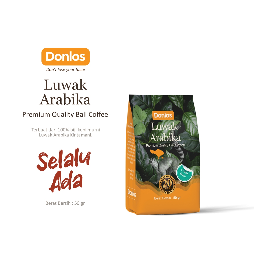 

Donlos Luwak Arabica Bali Coffee Bean 50 gram