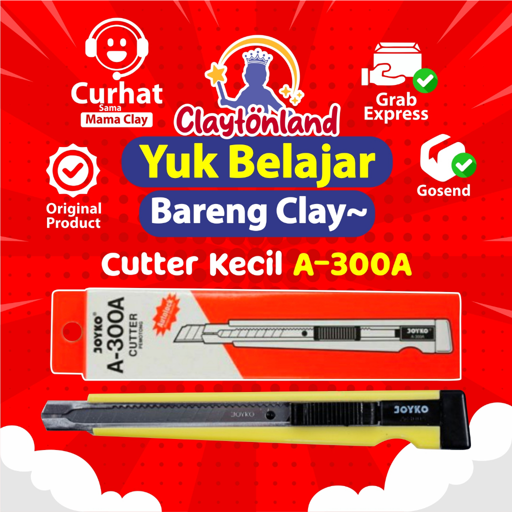 

Cutter Kecil / Pisau / Pemotong Kertas / Kater Joyko A300 / A-300 Autolock