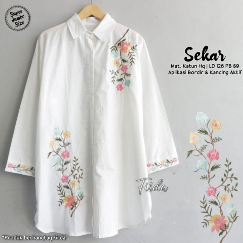 Sekar Tunik Wanita Muslimah Terbaru Jumbo XXXL Motif Bunga