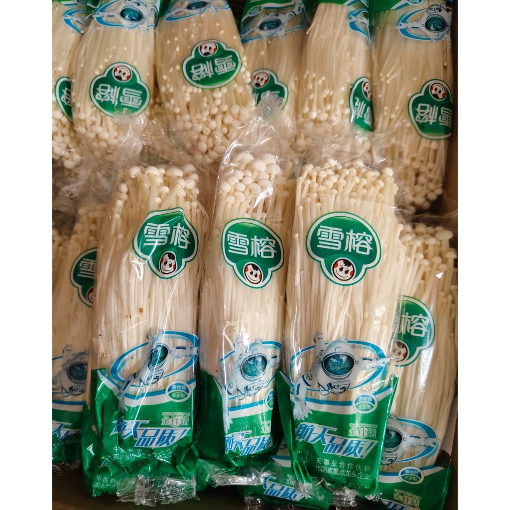 

JAMUR ENOKI 100 GRAM (enoki mushroom / tiram grill suki bakar bakaran)