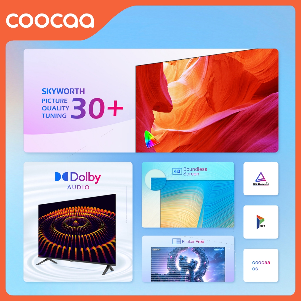 [+ BRACKET] COOCAA 43 inch S3U PRO - Smart TV - Digital TV - 4K - UHD - Dolby Audio - Youtube - Mirroring - Boundless -Browser - WIFI - HD - USB/AV/LAN - HDR10 (COOCAA 43S3U PRO)