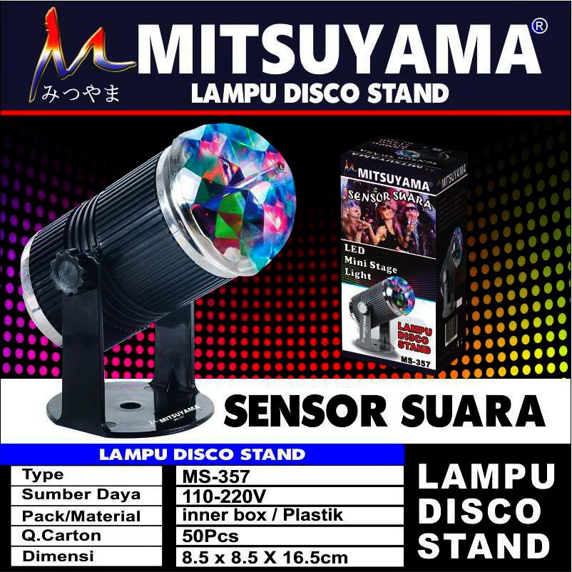 LAMPU DISCO Mitsuyama LED Sensor Suara MS 357 LED Mini Stage Light