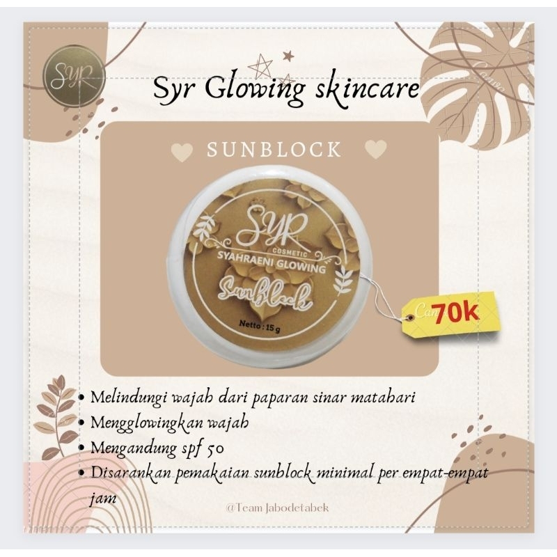 SUNBLOCK SYR 15GR. SYR. ORIGINAL. SYR GLOWING