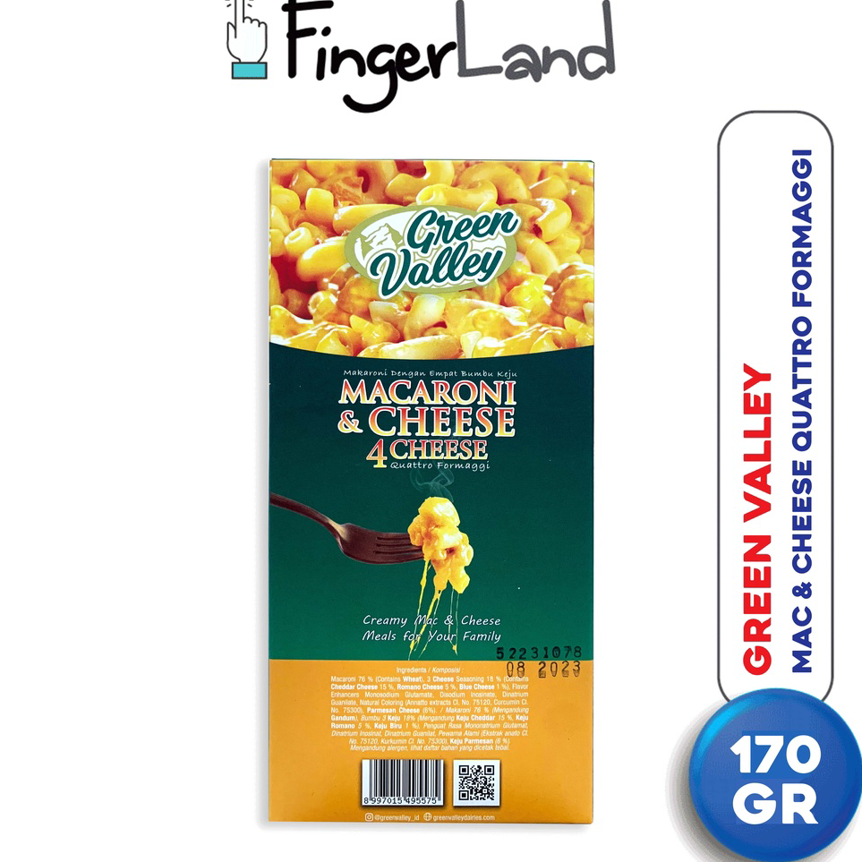 

Terupdate GREEN VALLEY Macaroni and Cheese Quattro Formaggi 170 Gr 4 Jenis Keju Ready