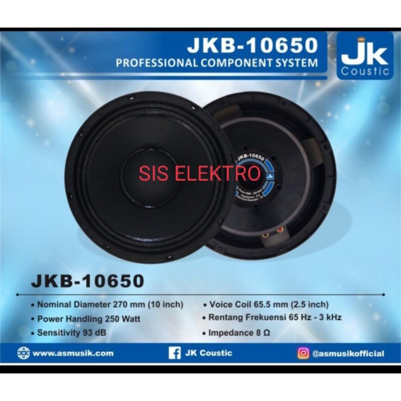 Speaker 10 Inch JK Coustic JKB10650