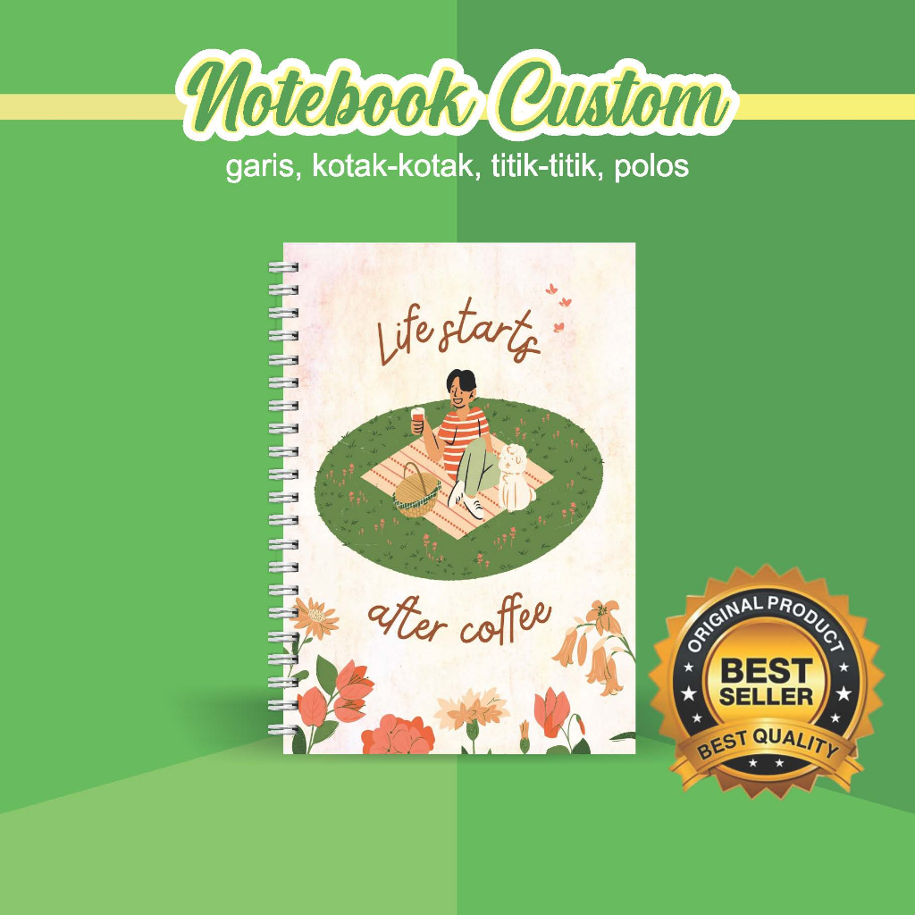 

NOTEBOOK A5 CUSTOM CATATAN/JURNAL BOOKPAPER GRID/KOTAK2#DOTTED/TITIK2#BLANK/POLOS