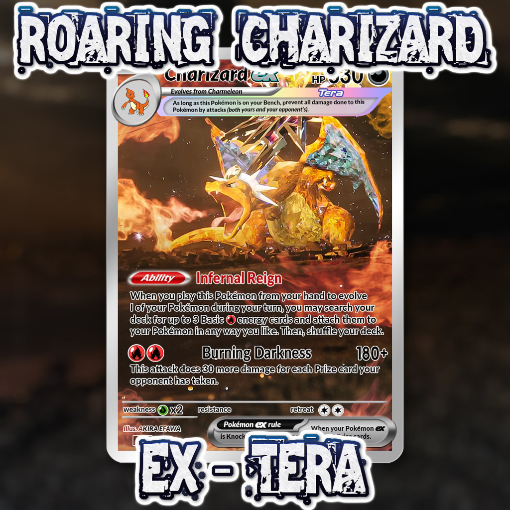 KARTU POKEMON TCG HOLOGRAM SPECIAL ROARING CHARIZARD EX TERA