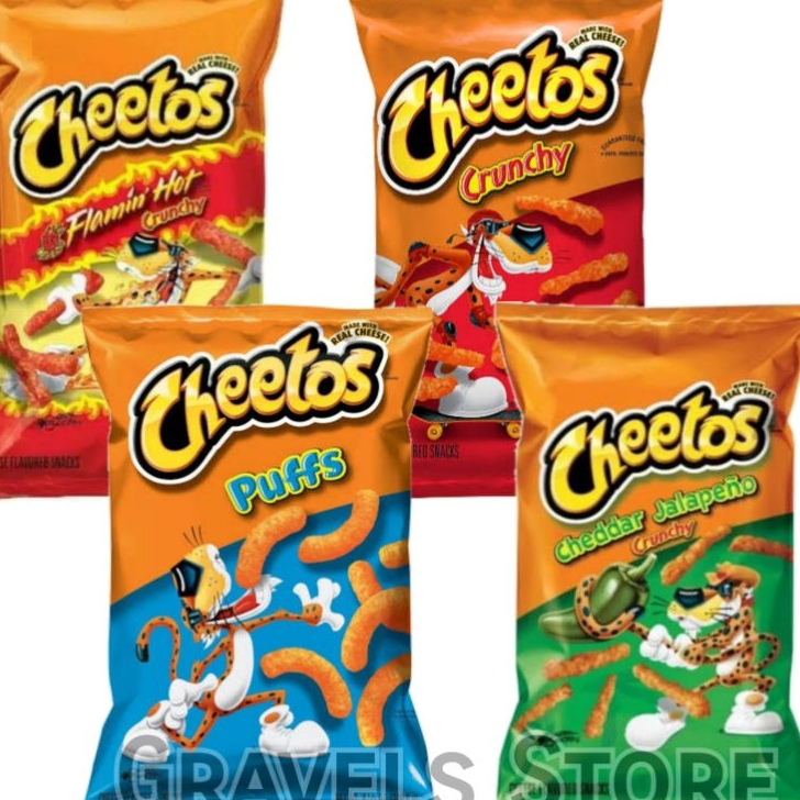 

Laris [BIG SIZE] Cheetos Crunchy Cheese Snack ALL VARIAN - Puffs / Flamin Hot / Jalapeno Crunchy Cheese Snacks