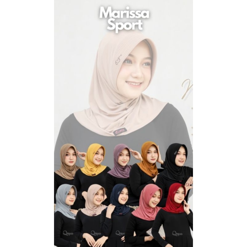 Marisa Sporty/ bergo sporty murah/Qeysa hijab ori/jilbab murah/jilbab Qeysa Promo (Bisa COD)