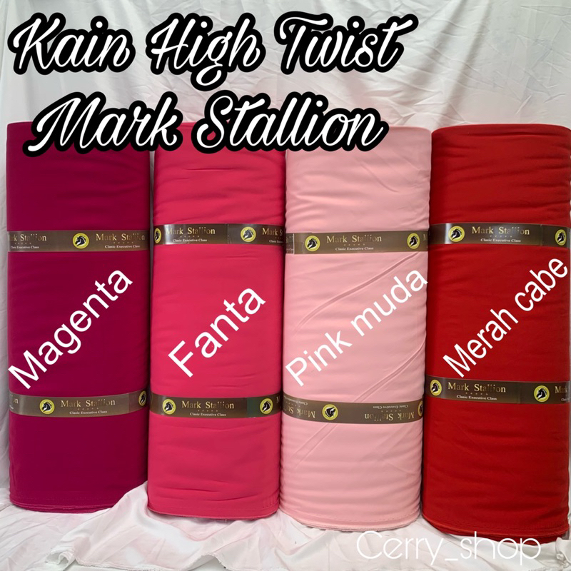 jual kain meteran high twis mark stallion kain blazer korea warna magenta fanta baby pink pink muda 