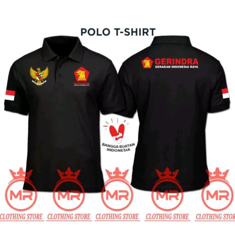 KAOS POLO PARTAI GERINDRA GERAKAN INDONESIA RAYA