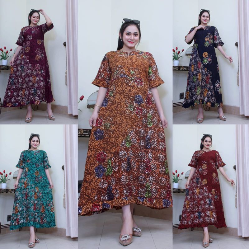 SEKDRESS MAURA HALIMAH BATIK CAP PEKALONGAN - GAMIS MAURA BATIK CAP