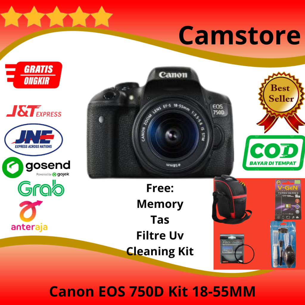 CANON EOS 750D / CANON 750D KIT 18-55MM WIFI KAMERA DSLR 750D