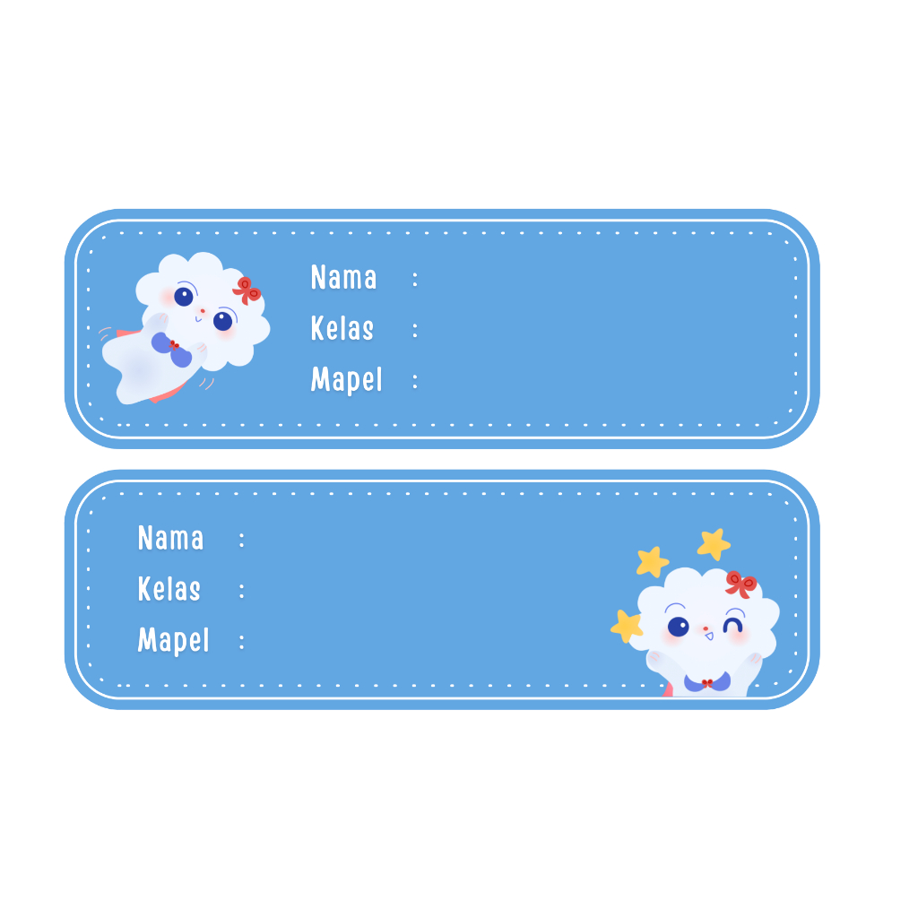 

(LABEL NAMA) Stiker Nama Buku - Blue Sky