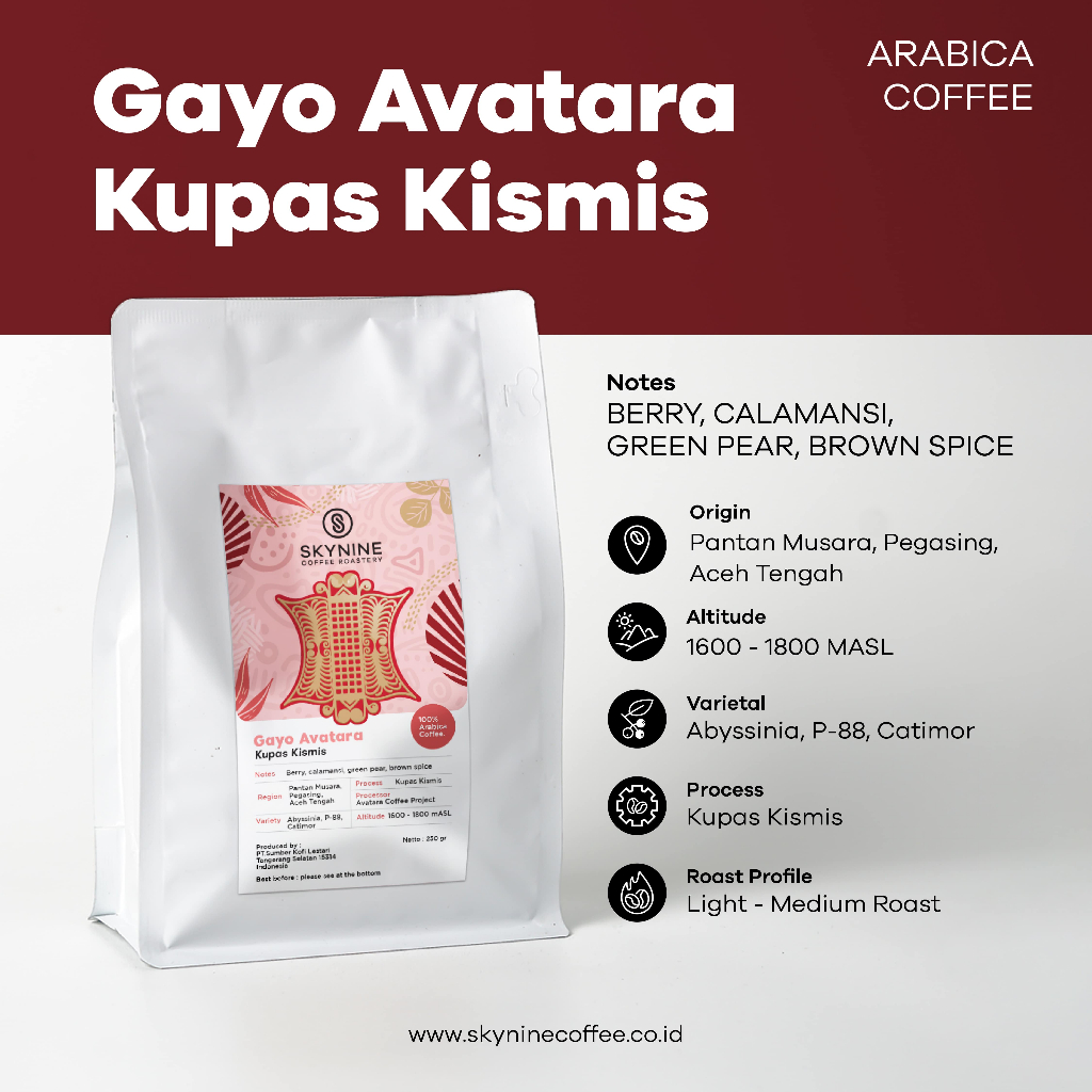 

KOPI ARABIKA GAYO AVATARA KUPAS KISMIS ROASTED BEANS