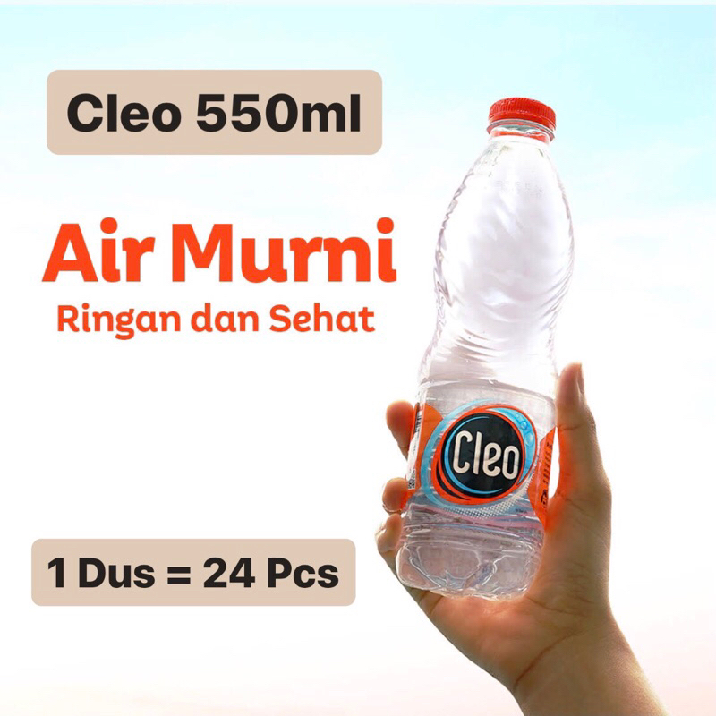 〖Cleo Botol 550ml | 1 Dus / Karton - 24 botol | Air Mineral Air Kemasan Botol〗 600ml 600 ml 550 ml