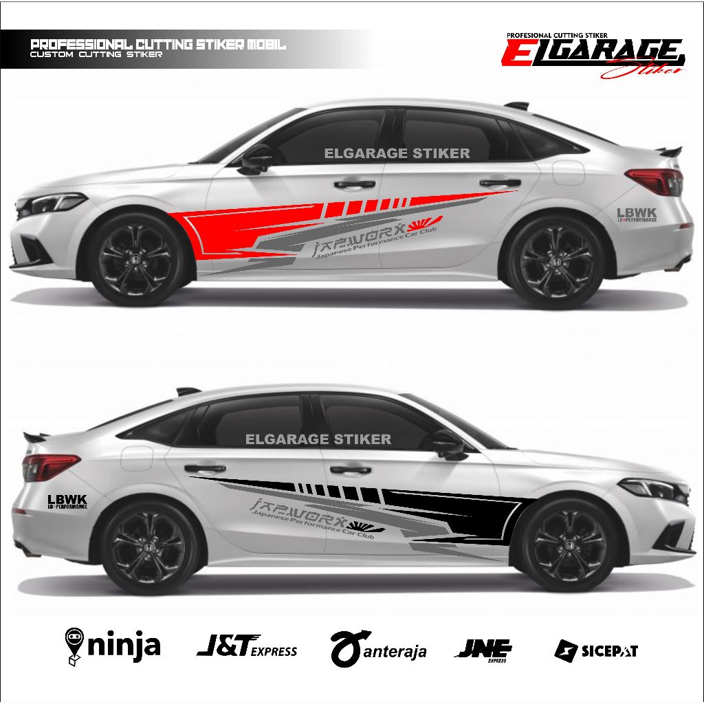 Stiker mobil civic cuting stiker variasi list body mobil sedan civic camry corolla vios all sedan