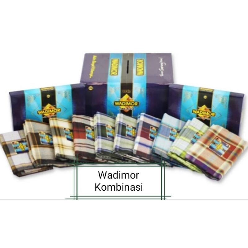 GROSIR SARUNG WADIMOR MOTIF KOMBINASI KOTAK2   Perbox isi 10