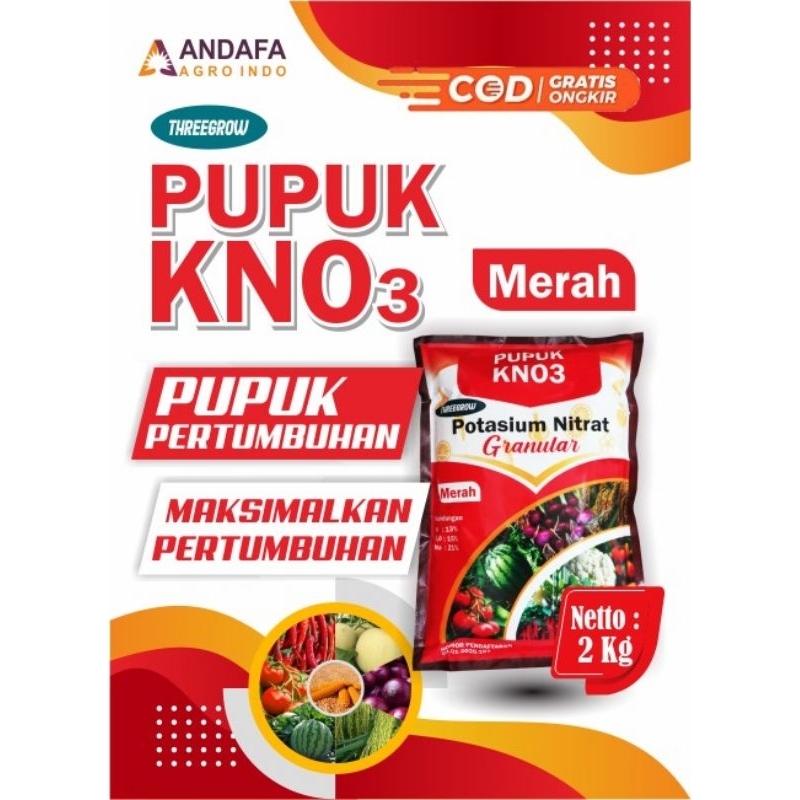 KNO3 MERAH GRANUL ANDAGROW | POTASIUM NITRAT | N, K2O DAN NA | PUPUK PERTUMBUHAN | DGW | PAK TANI