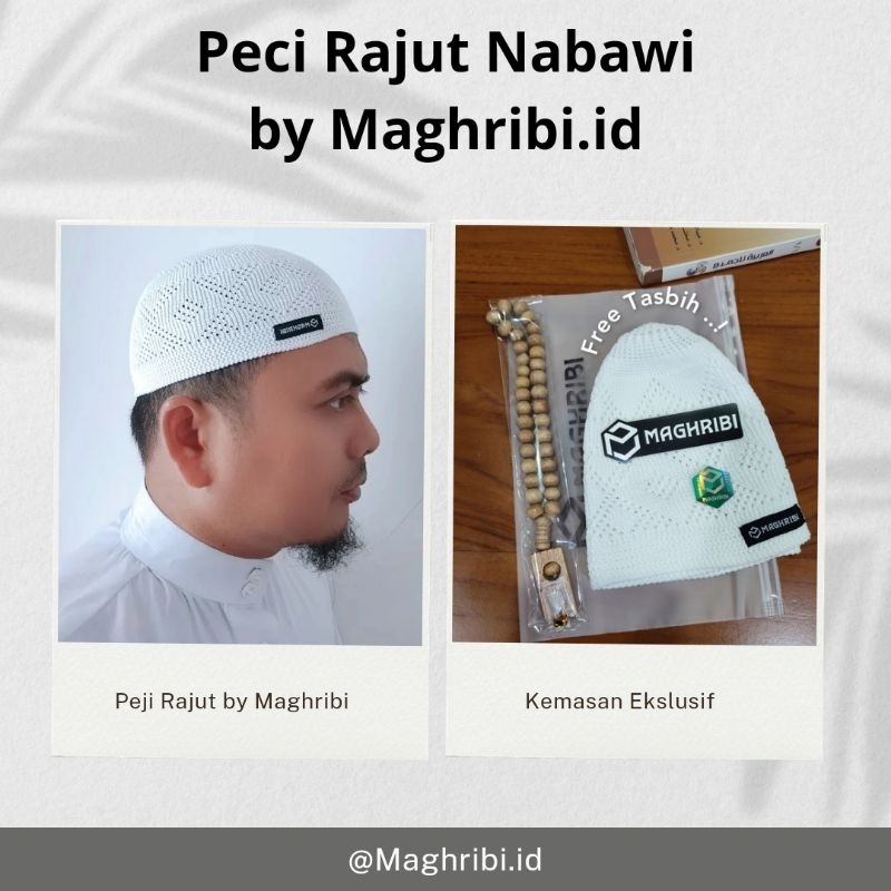 Peci Rajut Premium Dewasa by Maghribi Lobo Peci Haji Madinah Saudi Lembut dan Nyaman Kopiah Haji