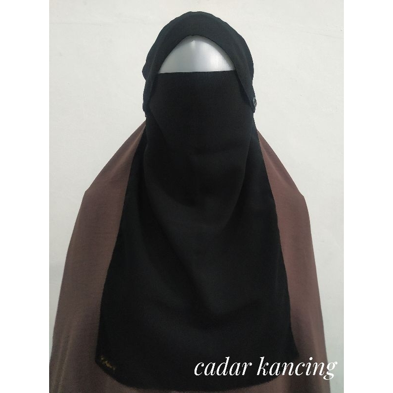 cadar kancing niqab kancing jetblack