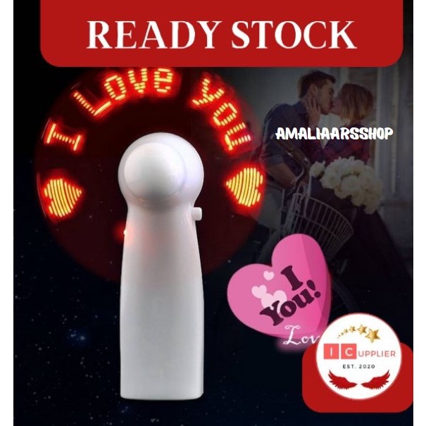 Led Mini Fan - Led Mini Fan Merah - I Love You - I Want You - To Know That