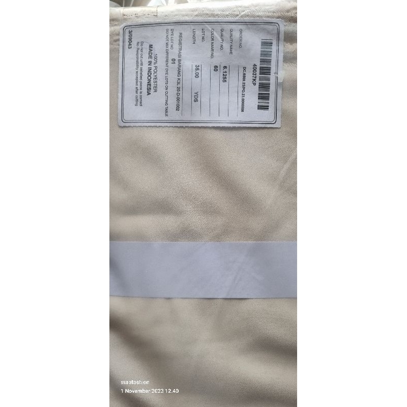 KAIN TWIST WARNA PUTIH TULANG HARGA ROL