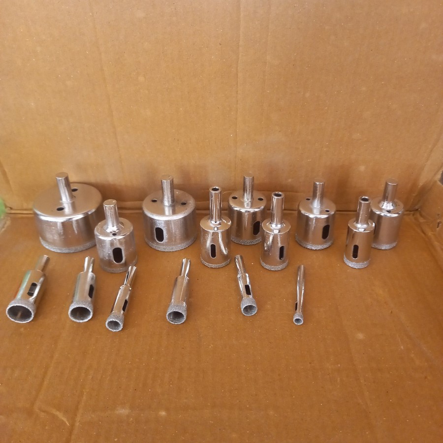 Mata Bor Pelobang Kaca Keramik Lapisan diamond Hole Saw Set 15 Pcs