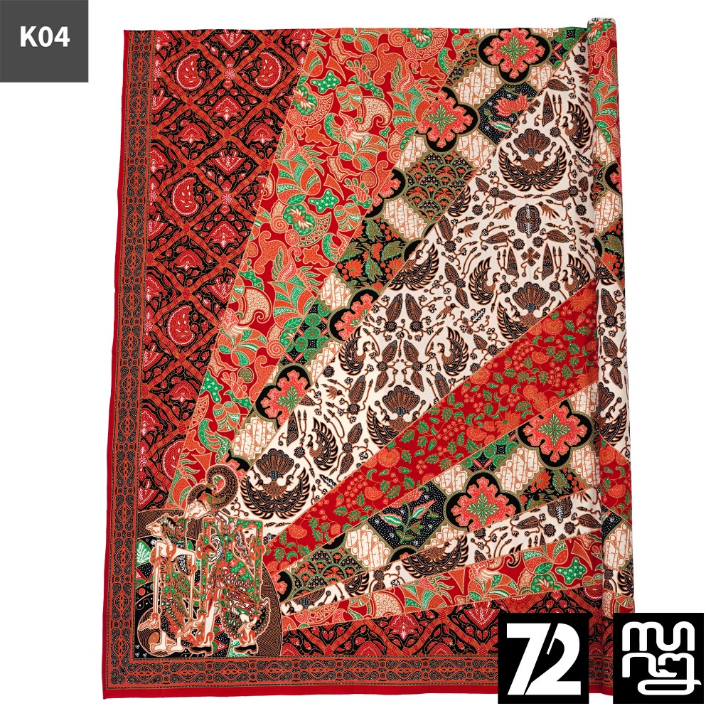 72 Batik - Kain Batik Bahan Katun Motif Multi Warna Merah Maroon 721476