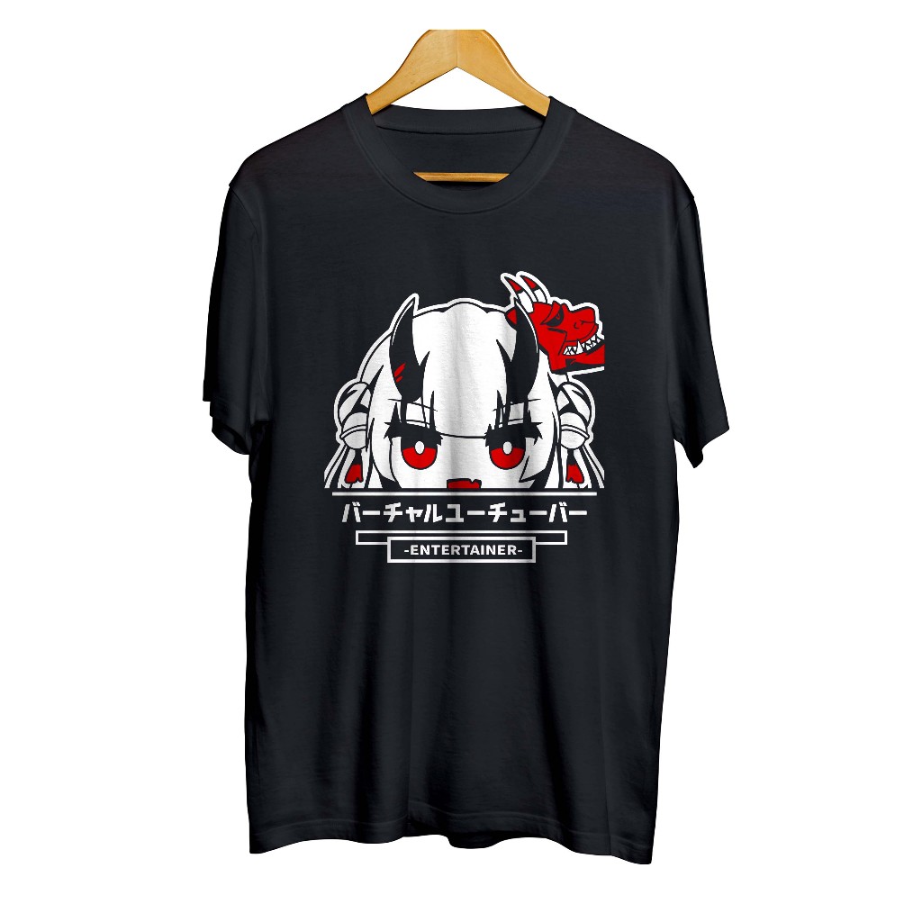 Kaos distro anime vtuber NAKIRI AYAME PEEKER - HOLOLIVE JP material cotton combed 30s
