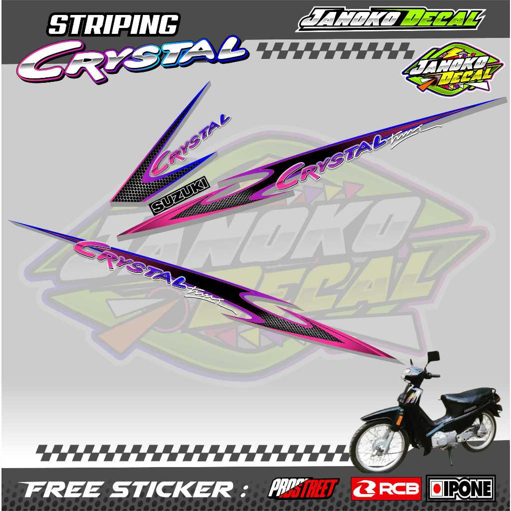 STRIPING VARIASI SUZUKI CRYSTAL / STICKER LIST MOTOR SUZUKI CRYSTAL