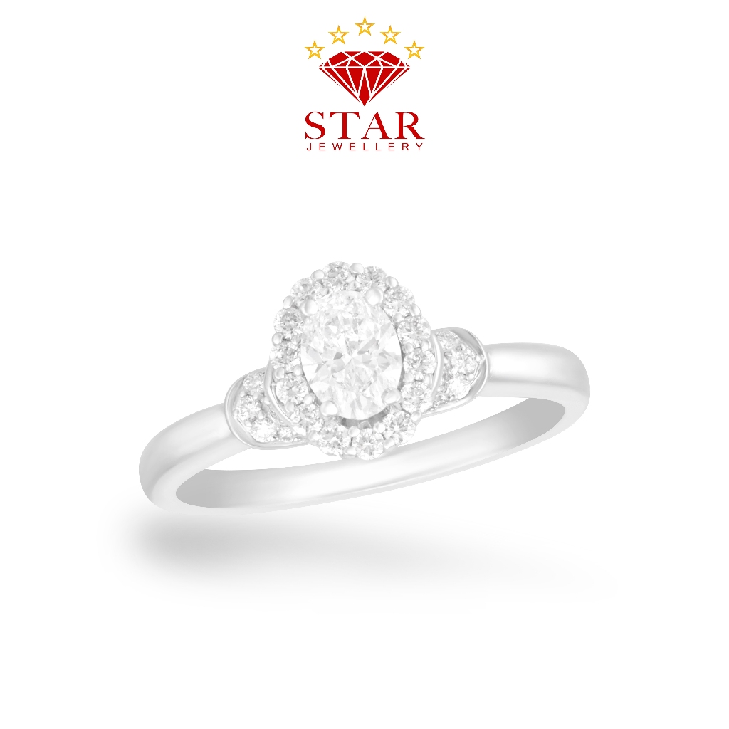 Cincin Berlian Wanita Belle GIA Asli Star Jewellery LPLR1191974
