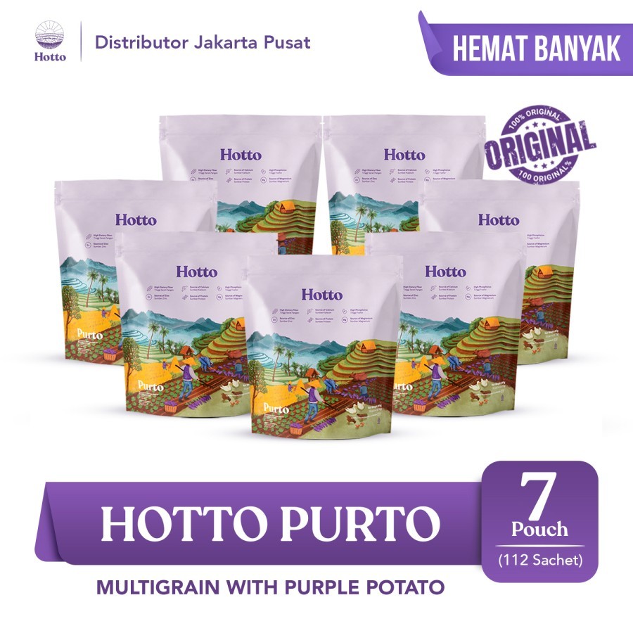 

Hotto Purto Superfood Multigrain dengan Ubi Ungu -7 Pouch (112 Sachet)