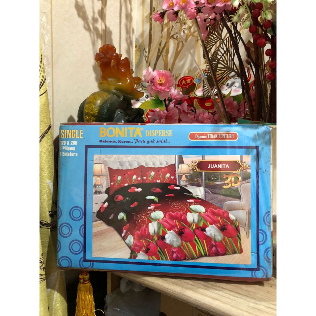 STOK TERBATAS CUCI GUDANG Sprei Bonita Single Set Sarung Bantal Guling 120 x 200 cm - alas kasur mur