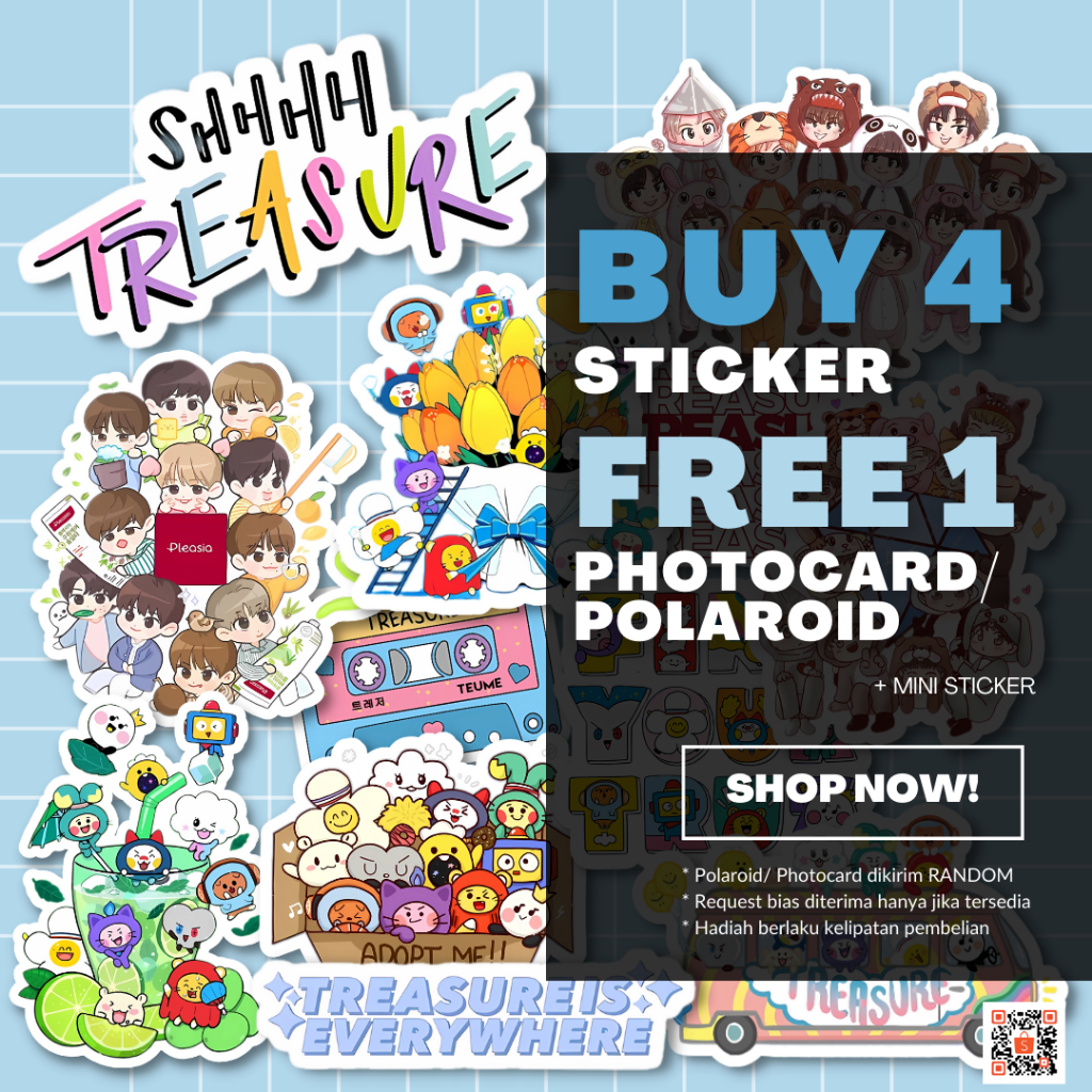 TREASURE TRUZ Chibi Sticker TRUZ | Find Your Truz | Stiker Treasure Chibi Truz for Teume