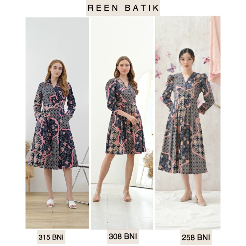 Midi Dress Batik Bahan Katun Stretch, 258 BNI / 308 BNI / 322 BNI P / 315 BNI#