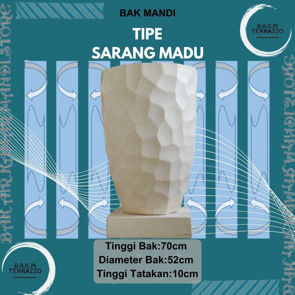 BAK AIR KAMAR MANDI |  BAK MANDI CANTIK TERRAZZO | GENTONG TERASO UNIK BATU ALAM | TIPE SARANG MADU
