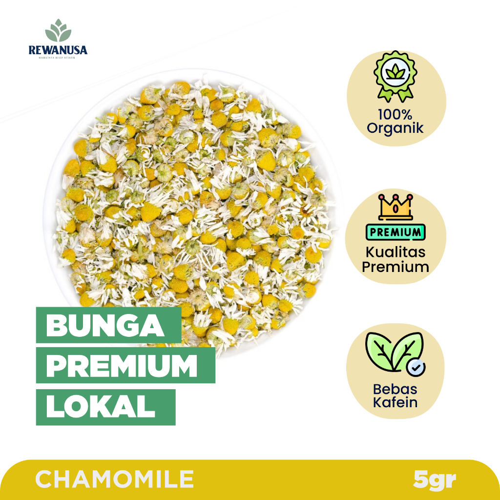 

REWANUSA Teh Bunga Chamomile / Teh Insomnia / Relaksasi / Chamomile Tea Segar - 5gr