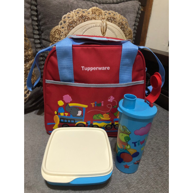 set bekal anak ori tupperware new.set tiwi.tempat makan dan minum