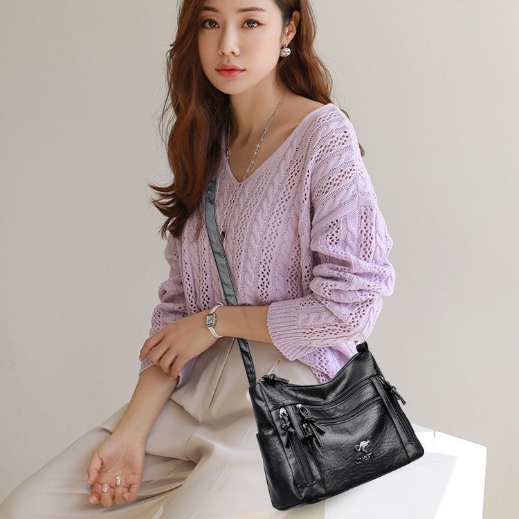 SPDM-231 TAS SELEMPANG WANITA BRANDED KULIT HITAM BRANDED SLING BAG KOREA REMAJA KEKINIAN FASHION