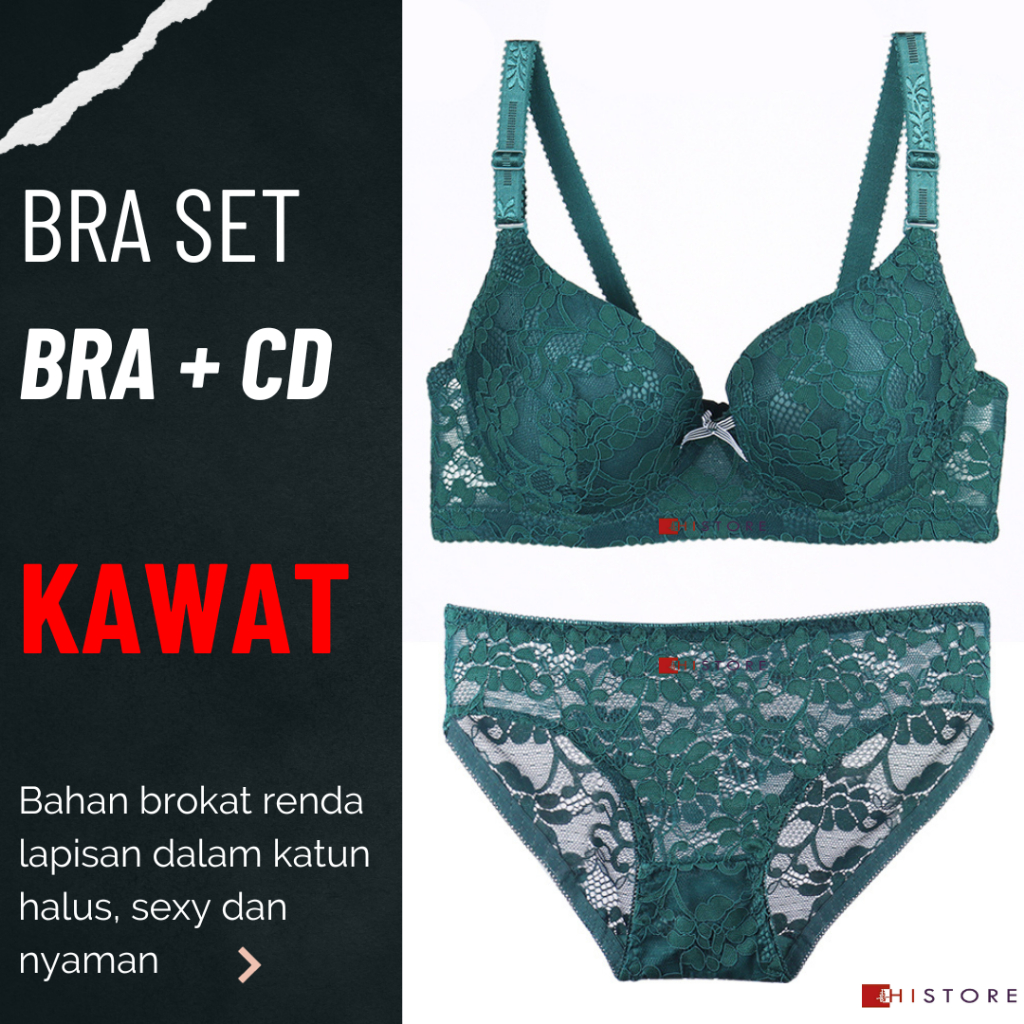 Bra Set Kawat Brokat Renda Cup C BH dan Celana Dalam Premium Quality 8708
