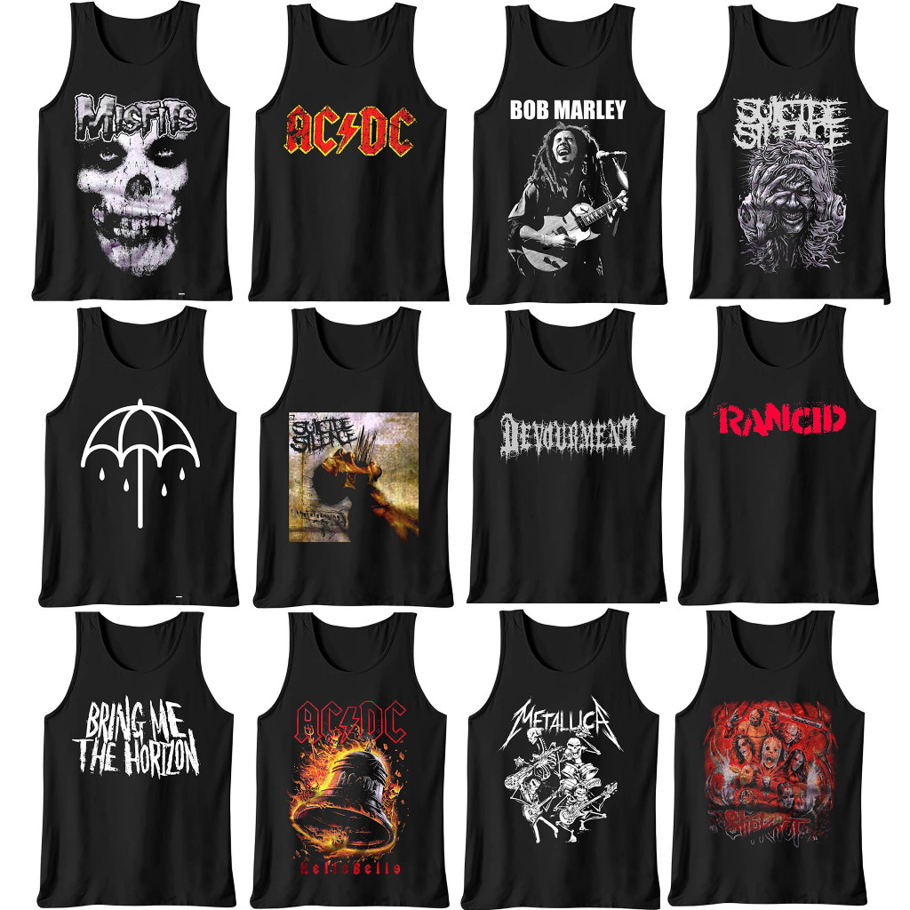 kaos lekmong singlet misfit acdc metallica slipknot musik suicide silence