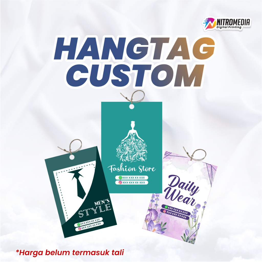 CETAK HANGTAG CUSTOM / LABEL KAOS / LABEL BAJU / HANGTAG BRANDING / LOGO PAKAIAN / HANGTAG LOGO