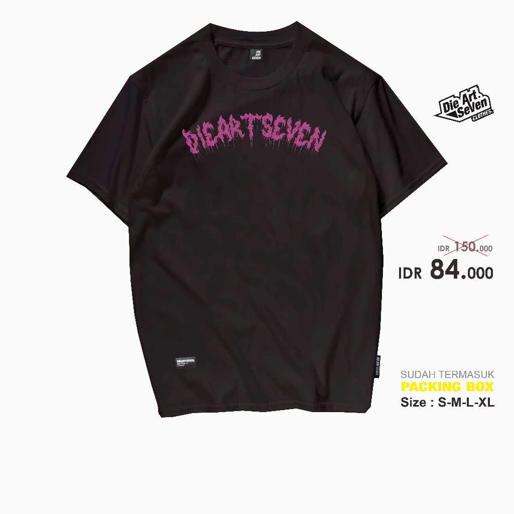 Dieartseven - Kaos Distro Pria T shirt Evelin Black