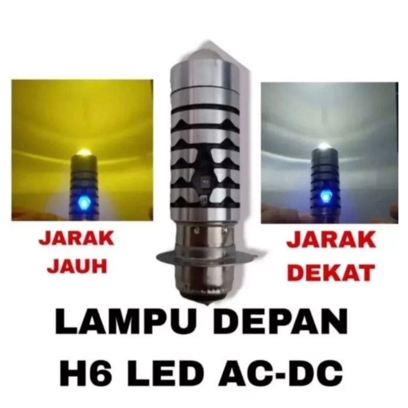 Lampu depan LED Laser H6 AC DC motor bebek matic Beat Vario Spacy Mio j m3 sporty
