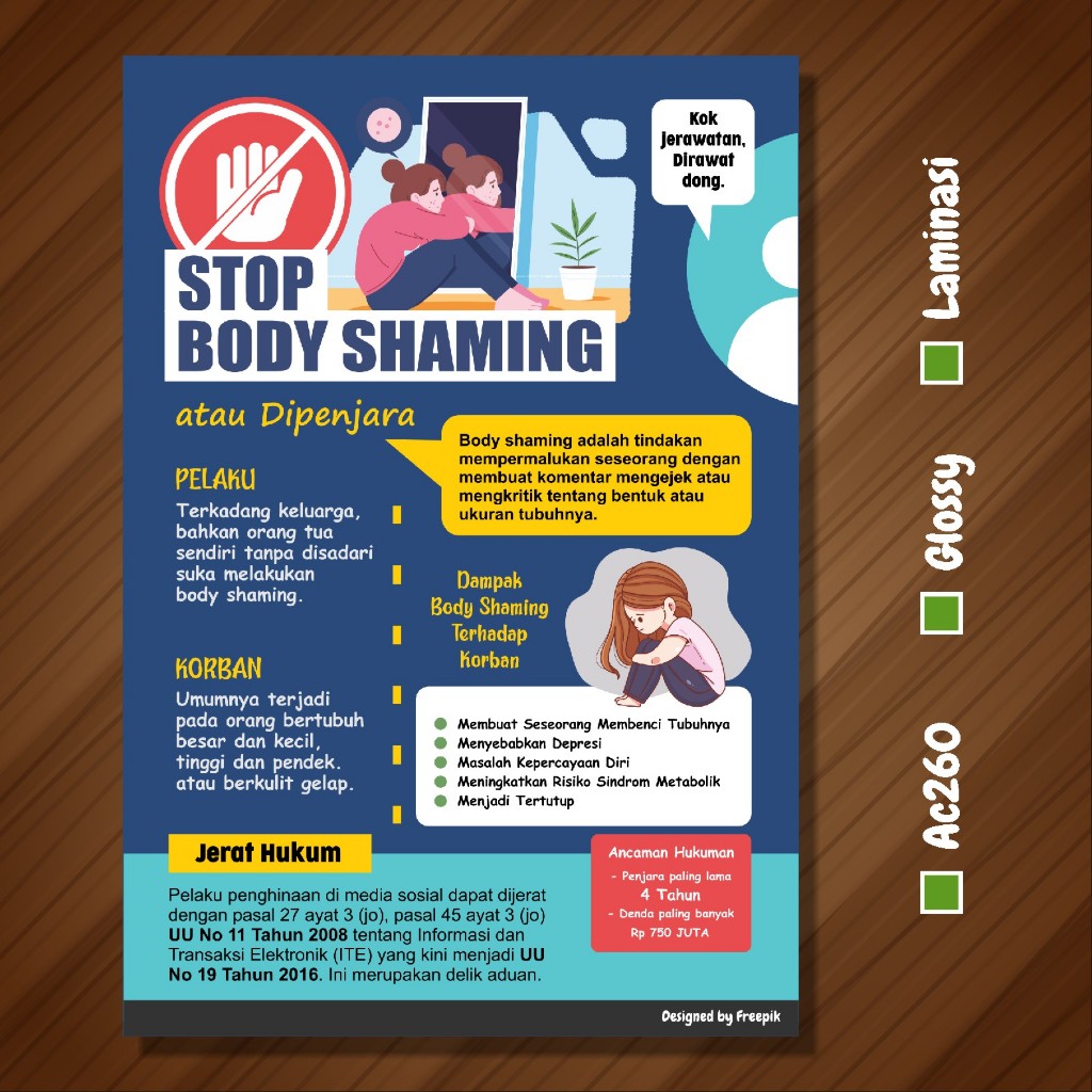 

Poster Stop Body Shaming, Poster Edukasi Laminasi Glossy A3+