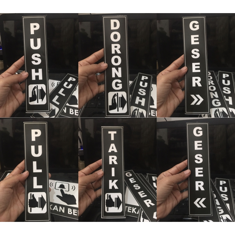 

Stiker pintu GESER TARIK DORONG PUSH PULL tulisan tempelan anti air