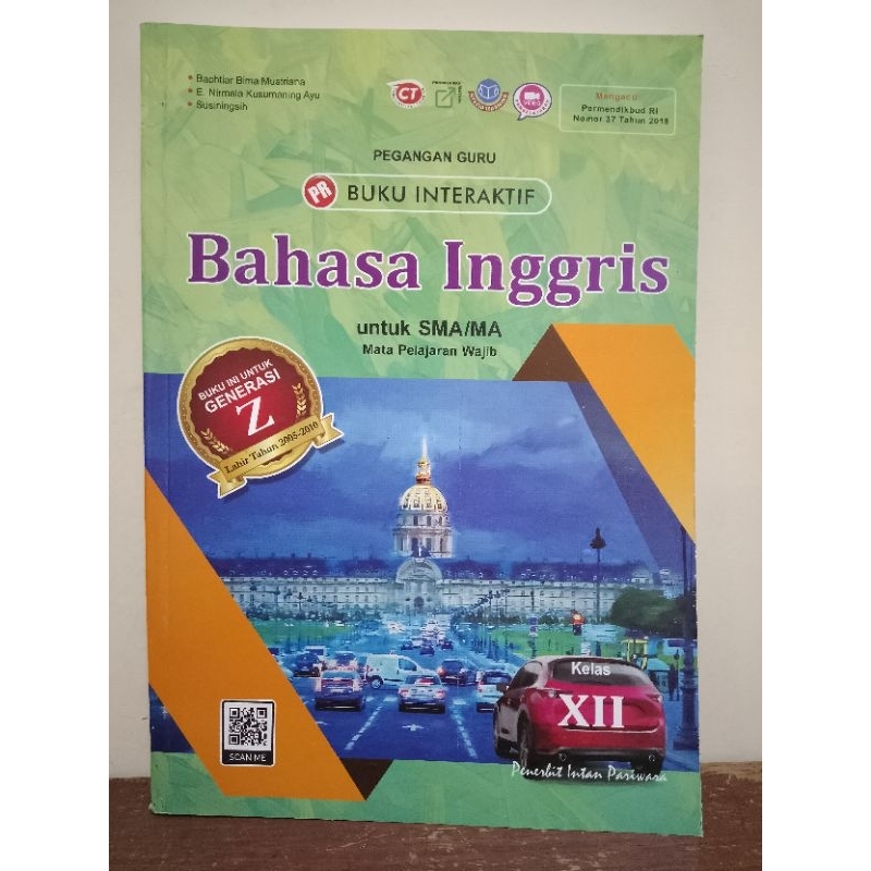 Buku pegangan guru/kunci jawaban Bahasa Inggris kelas 12 edisi tahunan Intan Pariwara