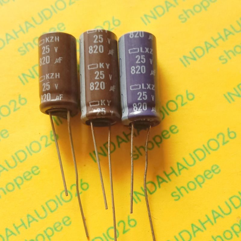 820uf 25v nippon chemicon elco kapasitor elko capacitor